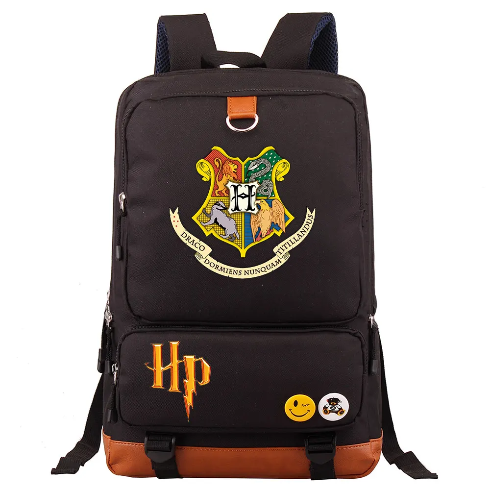 01 Волшебный Хогвартс hp Письмо значок Гриффиндор мальчик девочка школьная сумка женский рюкзак подростковый лоскутный холст мужской студенческий рюкзак - Цвет: 01