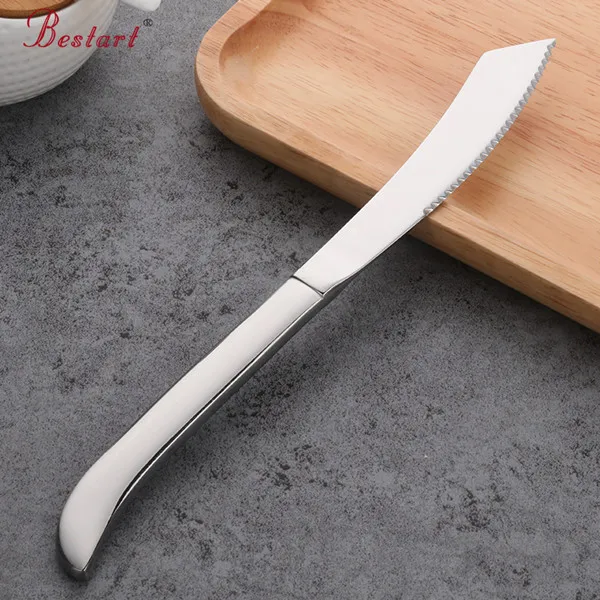 7PCS Rainbow Colorful Steak Knife Sharp Set Polished Stainless Steel Kitchen Dinnerware Restaurant Cutlery Western Food Knife - Цвет: sliver7