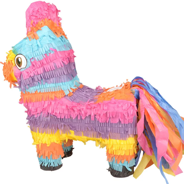 Маленький Радужный Ослик Pinata для детской вечеринки на день рождения, вечерние реквизиты