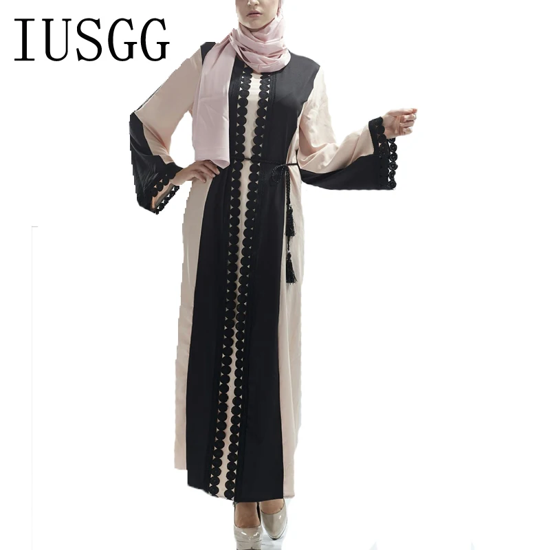 

2021 Newest Robe Musulmane Adult Nida Islamic Clothing Lace Eid Abaya Abaya Long Dress Islamic Robe Plus Size Casual Kaftan Robe