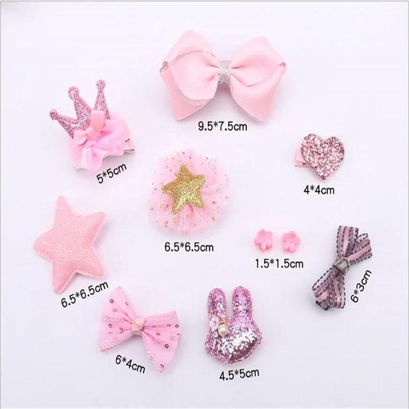10Pcs/Set New Girls Hair Accessories Cute Gift Box Flower Hair Clip Hair Bows Bunny Hairclip Star Barrette Pearl Heart Headdress