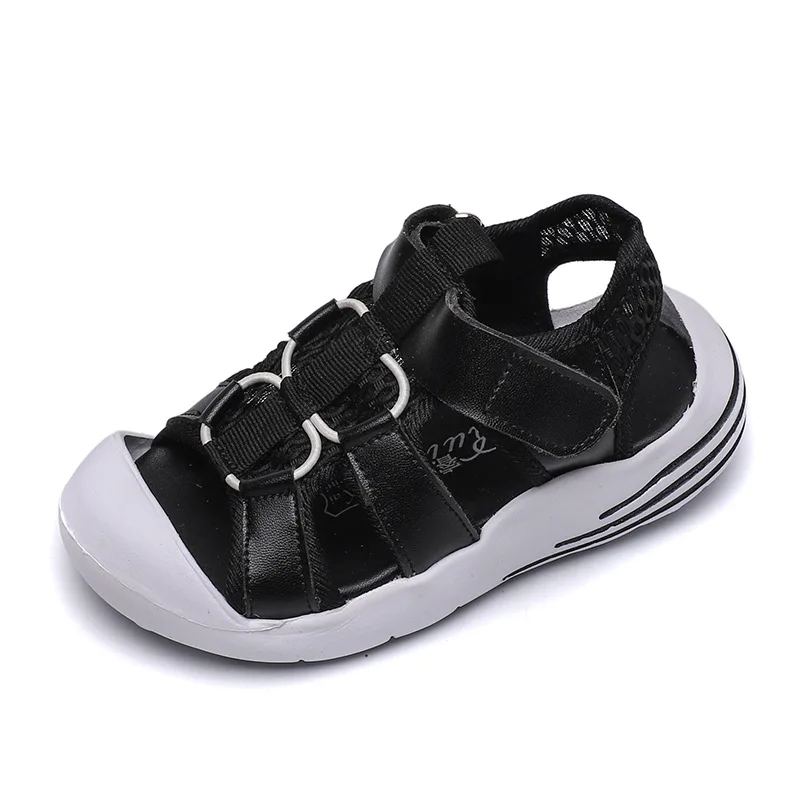 Детская обувь коллекция 2019 года Летние кожаные сандалии для мальчиков