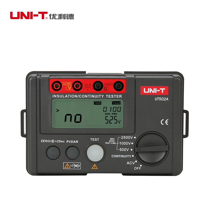 UNI-T UT502A Insulation Resistance Megohmmeter Voltmeter 2500V Test Continuity Tester w/LCD Backlight | Инструменты