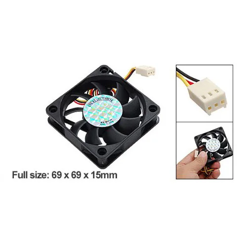 

PROMOTION! Hot 33g Black 70mm PC Chassis Computer Case 3 Pin Fan Cooling Cooler