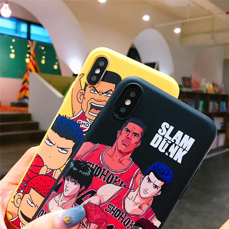 Japanese Cartoon Slamdunk Uniform Number Black Embossment Soft TPU Case For iPhone XS XR MAX 6 6S 7 8 Plus X |