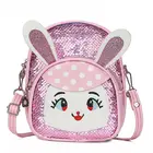 Милая детская школьная сумка с блестками, мультяшный кролик, рюкзак для девочек, модная блестящая мини-сумка на плечо