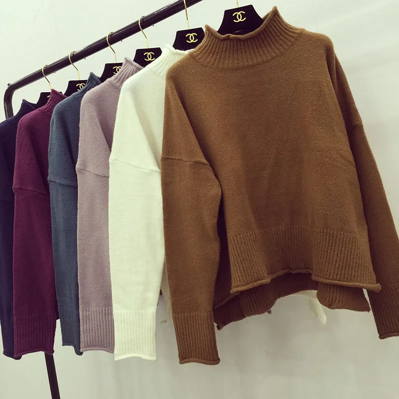 Свитеры для женщин водолазка длинный рукав стандартные пуловеры аппликации