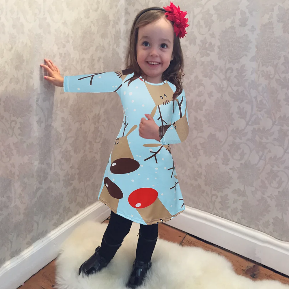 Winter Butterfly Princess Dress for Girls | Unicorn Print | Christmas Party Dress | Children's Kids Girls Autumn Dresses image 4