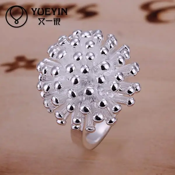 Женское серебряное кольцо с цветком обручальное серебряным покрытием|jewelry making