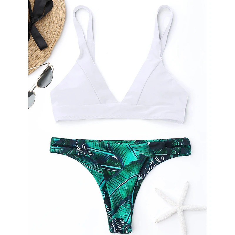 Женские сексуальные печатные бикини набор пуш ап мягкие купальный костюм