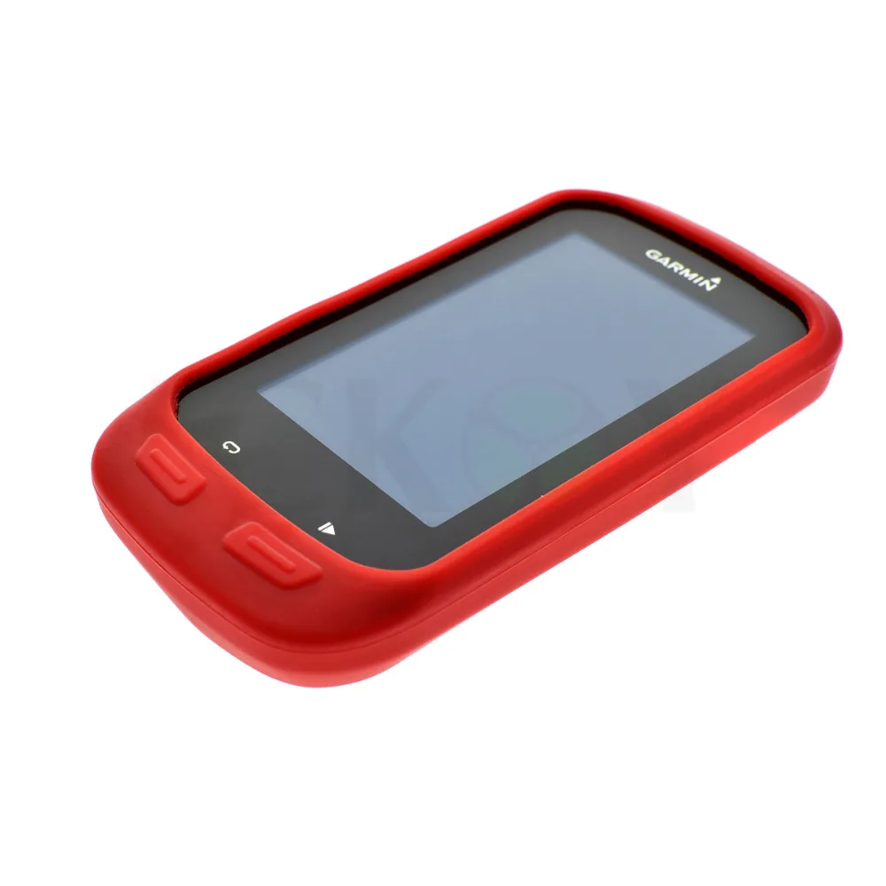 Защитный чехол из красной кожи и силиконовой резины с ЖК экраном для Garmin GPS Edge