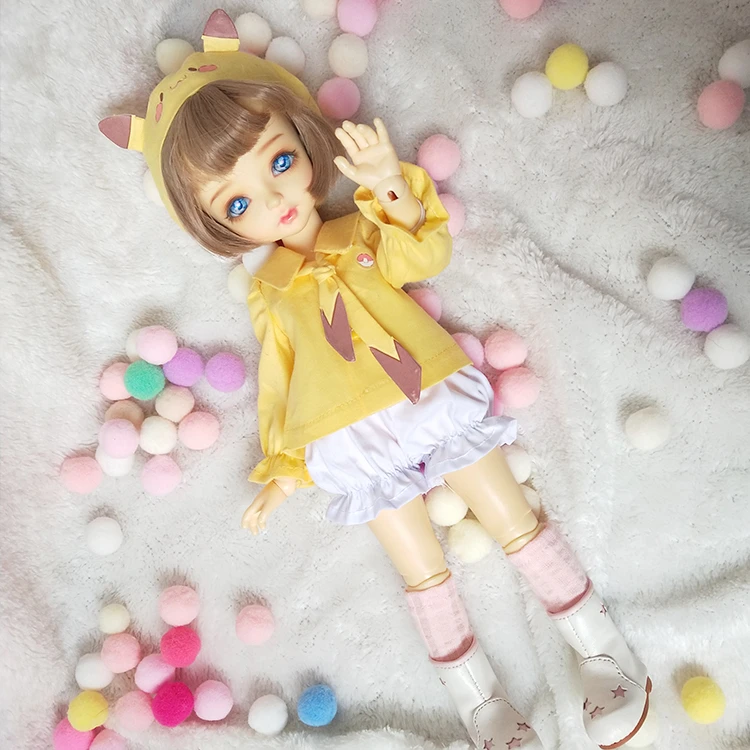 BJD SD куклы Пикачу ткани для 1/3 1/4 1/6 тонкий bjd одежда куклы