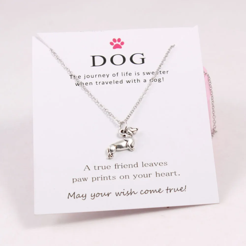 Mix Style Dalmatians Sausage Dog Shepherd Charms Pendant Necklace Fashion Wish Card for Lovers | Украшения и аксессуары