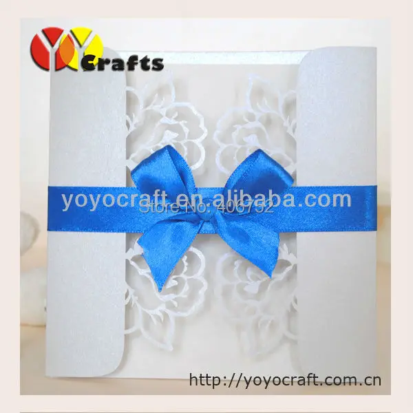 Пригласительные открытки ручной работы с золотым жемчугом и цветочным кружевом