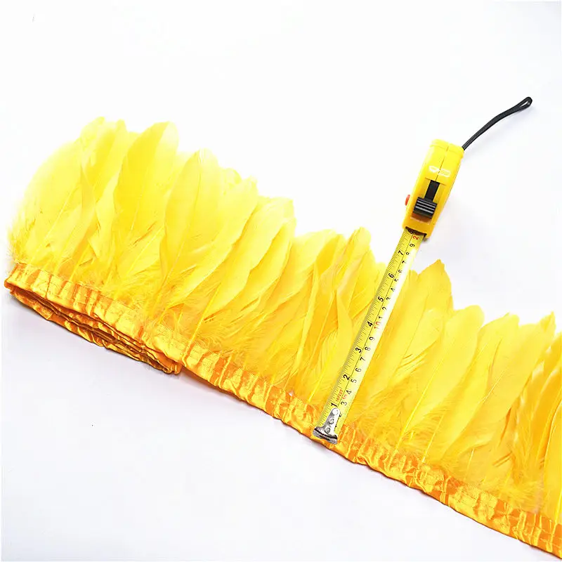 Top High quality Natural dyeing Real Goose Feather Trims 2 Meter/lot DIY for Dress Skirt Cloth Belt decorative Clothing Plumes |