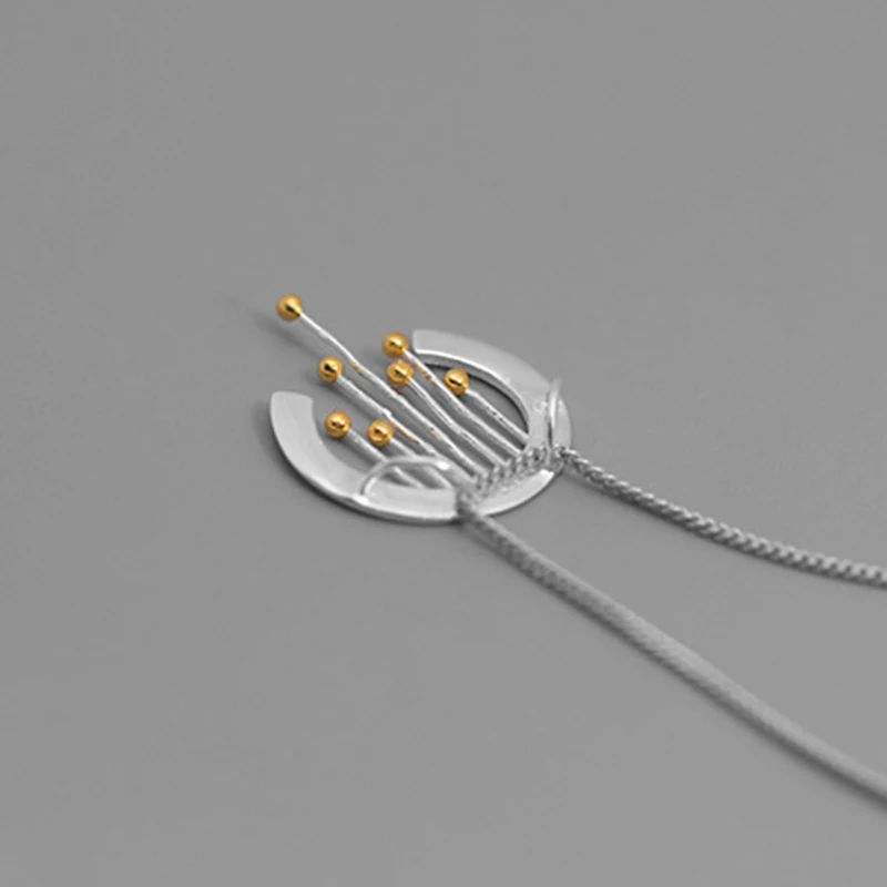 Lotus весело момент реального 925 пробы серебро Творческий Fine Jewelry Восточный элемент