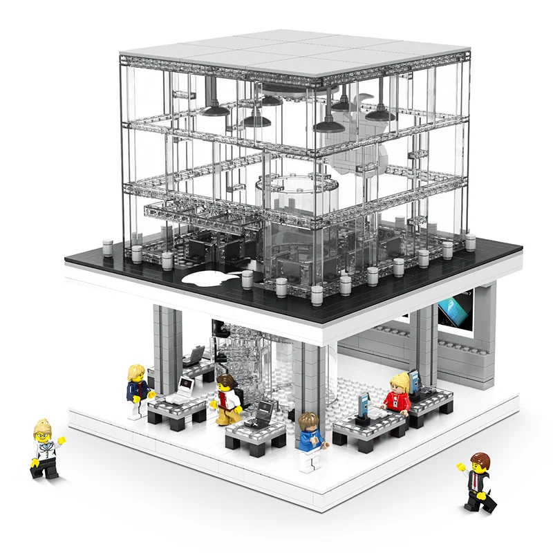 6900 фигурки из строительных блоков Apple Flagship Store City Street View игрушки для детей