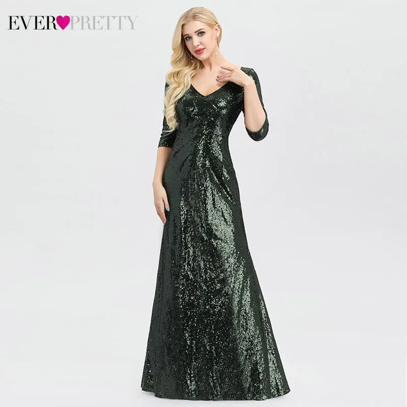 Халат De Soiree Longue Ever Pretty дешево маленькая Русалочка Бургунди Красные сексуальные вечерние платья с блестками сверкающие размера плюс вечерние платья - Цвет: EP00958DG