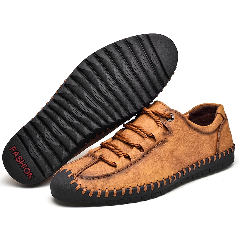 Мужские Винтажные мокасины ручной работы ZUNYU стильные кожаные весенние