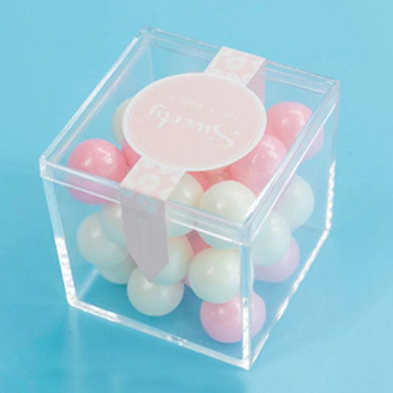 12PCS 4.5x4.5x4.5c Clear Acrylic Square Box Favors Candy Boxes Wedding Party Gifts Chocolate Package Supplies | Дом и сад