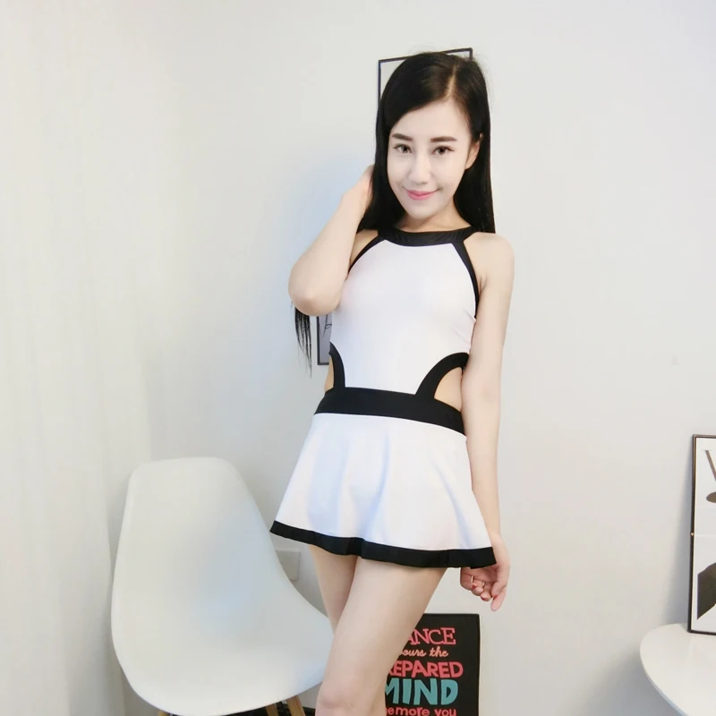 Женский слитный купальник с высокой горловиной летний в Корейском стиле модель