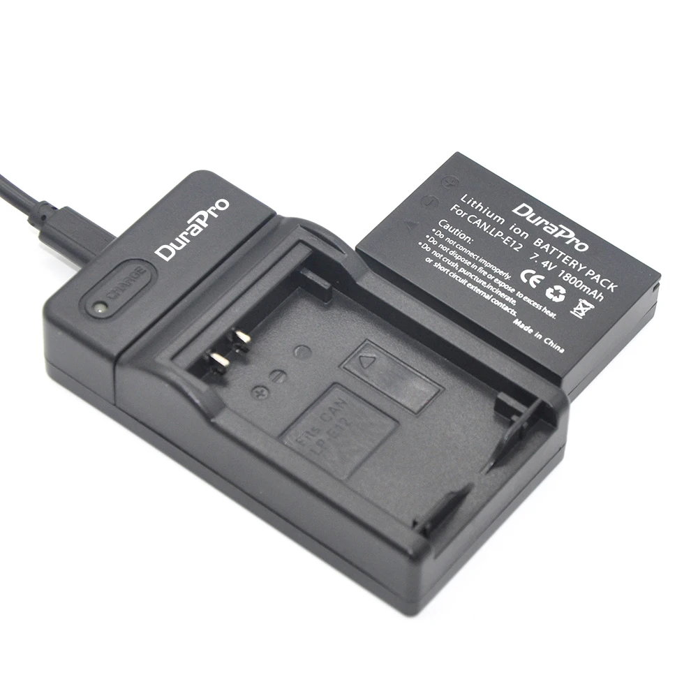 DuraPro 1 шт. LP-E12 LPE12 LP E12 батарея для камеры Bateria Batterie AKKU + USB зарядное устройство Canon M 100D