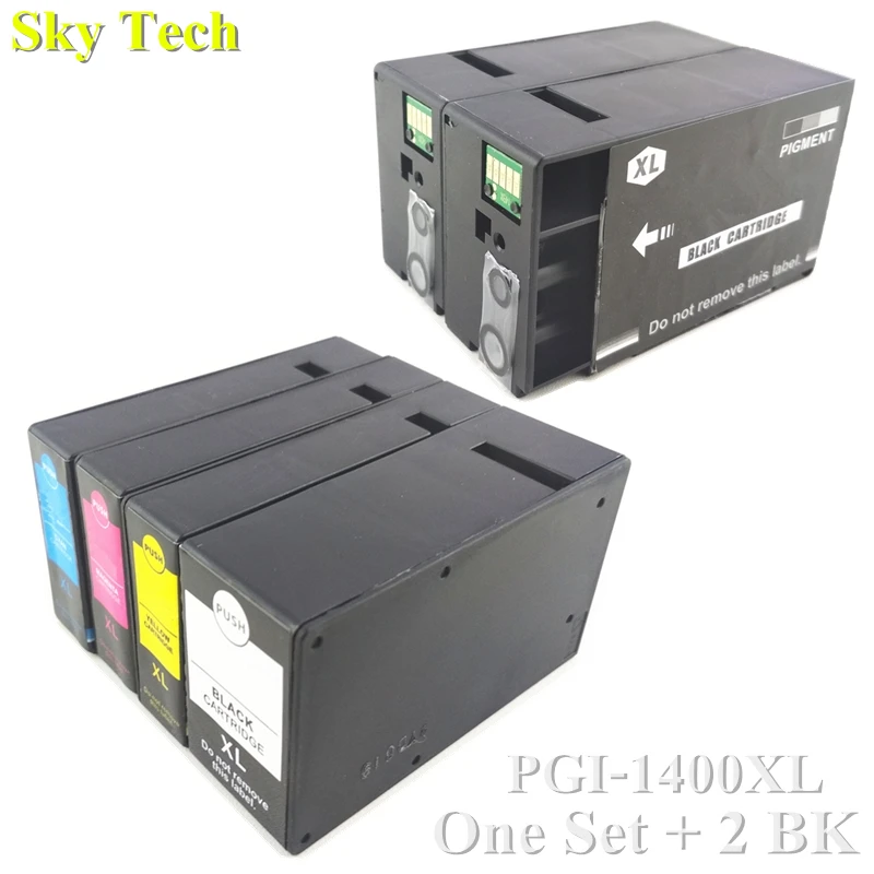 1 комплект + 2 BK. Совместимый чернильный картридж для PGI1400XL подходит принтера Canon