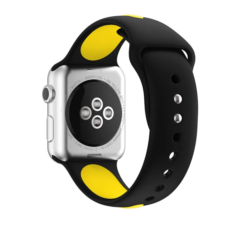 Спорт на открытом воздухе силиконовый для apple watch, ремешок 42 мм, 38 мм, 40 мм 44 Смарт ремешок для часов, браслет на запястье, ремешок для наручных часов iWatch серии 4/3/2/1 ремень