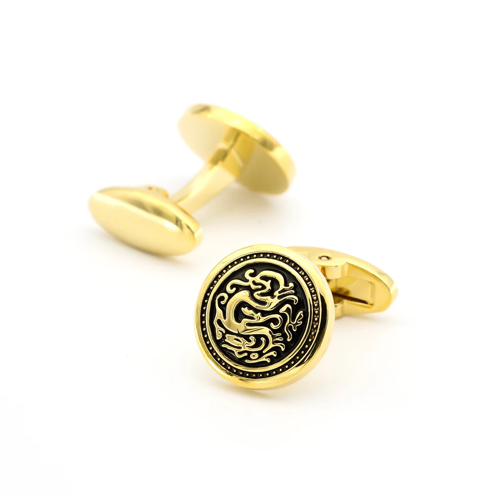 iGame Factory Supply Dragon Cuff Links Vintage Series Retro Animal Design Quality Brass Material Cufflinks Free Shipping | Украшения и