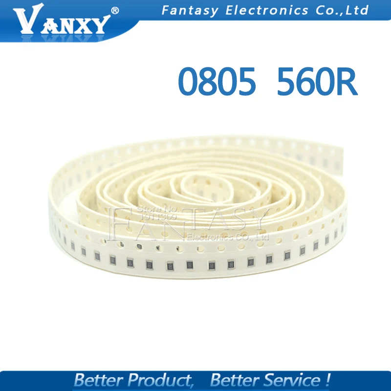 300 шт 0805 SMD резистор 1% 560 Ом 1/8 Вт 560R 561 | Электронные компоненты и принадлежности