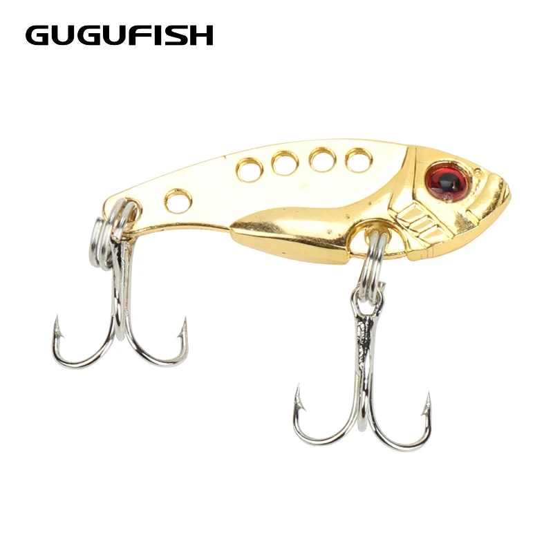 

GUGUFISH 10Pcs Metal Lures 3.5cm vivid Vibrations Spoon Lure Fishing bait Bass Artificial Hard Bait Cicada lure VIB Bait 3D Eyes