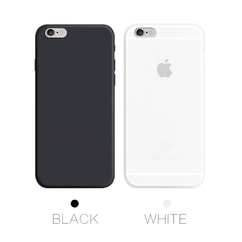 Capinha для iPhone 7 8 6 6s Plus матовый белый черный силиконовый чехол i Phone s Apple Чехлы мягкие