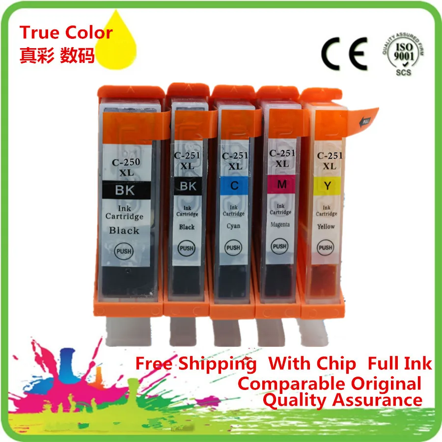 

PGI-250BK CLI-251 PGI 250 PGI250 Ink Cartridge Replacement For Canon MG5420 MG5422 MG5520 MG5522 MG6420 IP7220 MX722 IX6820
