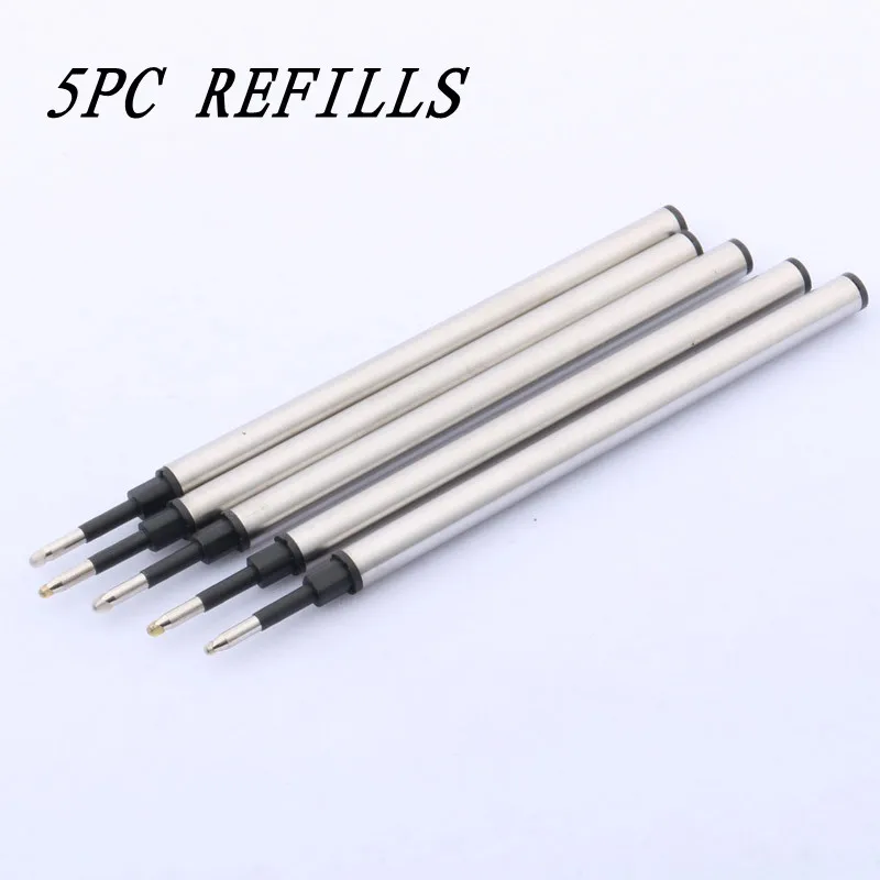 5PC Refills CHOUXIONGLUWEI ручка для офиса роскошные новые металлические зеленый Ледяной цветок золотой клип роллер ручка - Цвет: 5PC Refills