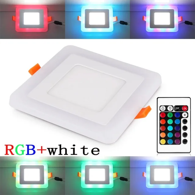 Panel de luz Led blanco y RGB, 3 modelos, 6w/9w/16W/24W, ultrafino, empotrado, luz LED empotrable de techo, Acrílico