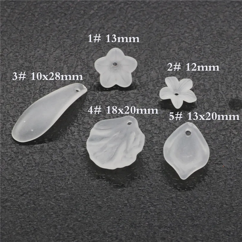 100 шт./лот белые акриловые разделительные бусины с лепестками листьев и цветов