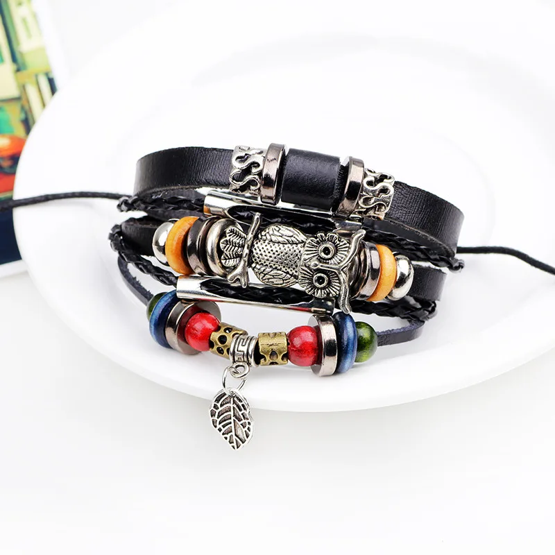 Размер 17 см длинный Регулируемый 2017 Новый Ретро Сова Плетеный бисер винтажный