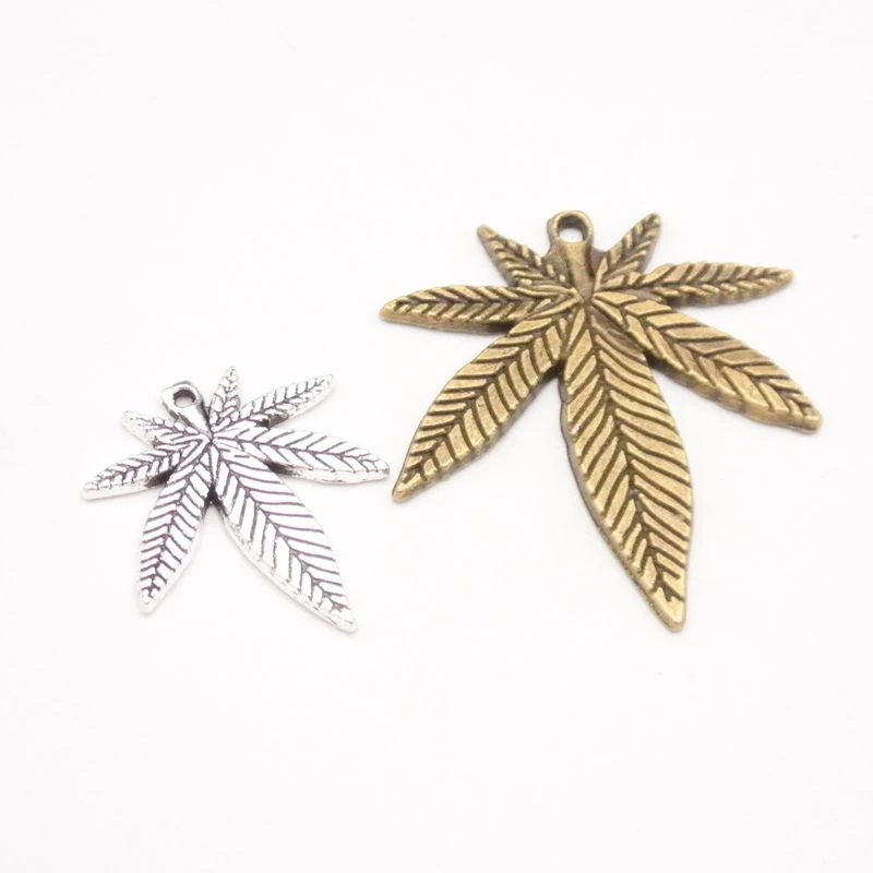 10 шт смешанный стиль подвеска с Кленовым листом античный золотой серебряный