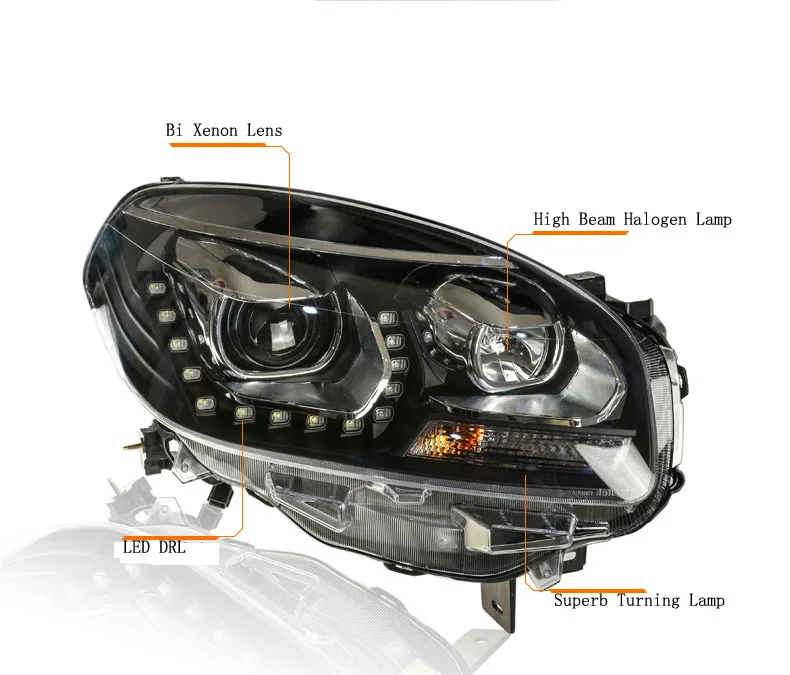 Ownsun U Sharp Tear Eyes DRL Bi-xenon проектор линзы фары для Renault Koleos 2012