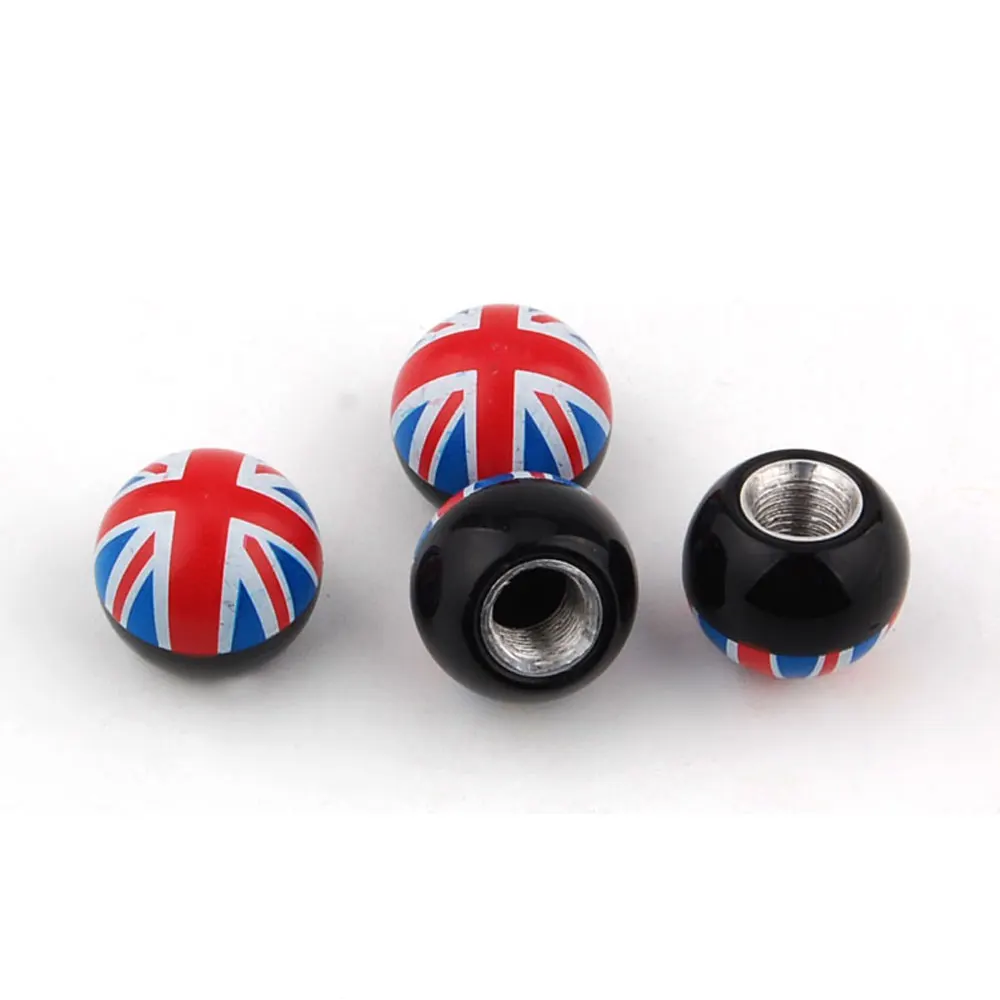 

BBQ@FUKA England Flag British Flag Ball Wheel Tyre Tire Valve Stems Air Dust Cover Caps Fit For Rang Rover Accord