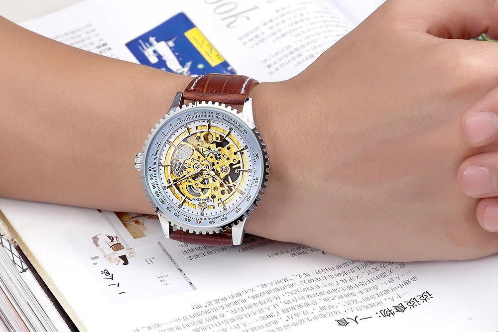 Оригинальные мужские часы ORKINA модные повседневные автоматические механические