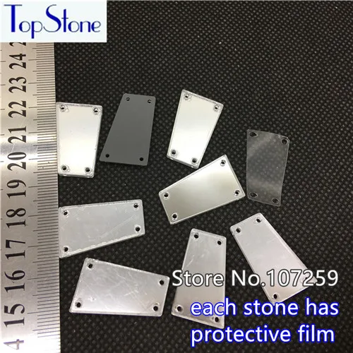 TopStone 30 форм акриловые прозрачные зеркала Пришивные с плоской задней частью Стразы с отверстиями для шитья одежды - Цвет: 28N 17x28mm