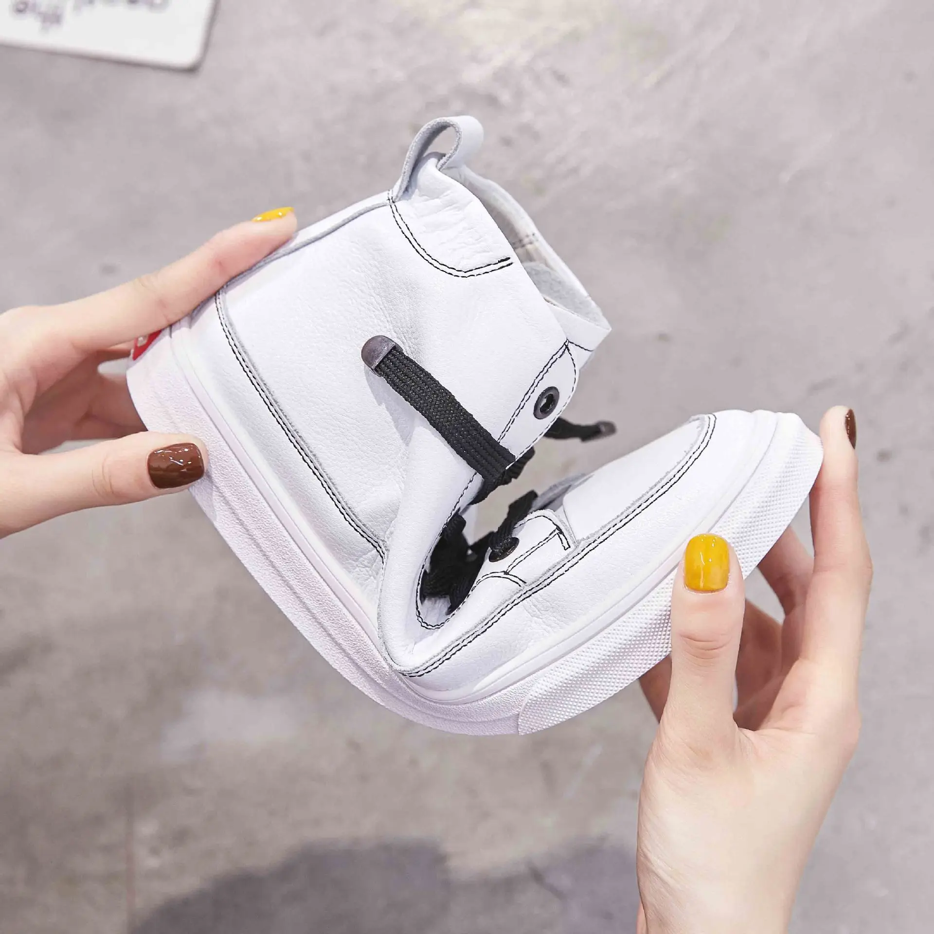 SWYIVY chaussures femme; женские кроссовки с высоким берцем; коллекция года; сезон осень; белая повседневная обувь; женские кроссовки; женская обувь из вулканизированной кожи