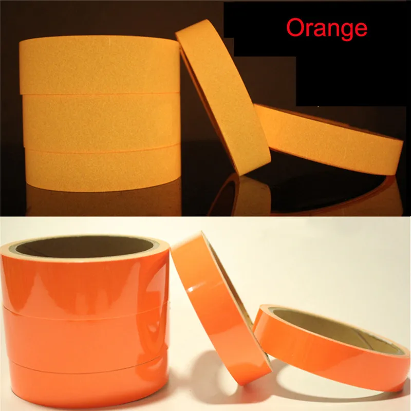Orange 1 шт. длина 5 м светящаяся лента самоклеящаяся светится в темноте безопасная сцениПредупреждение льная лента украшение дома - Цвет: Orange