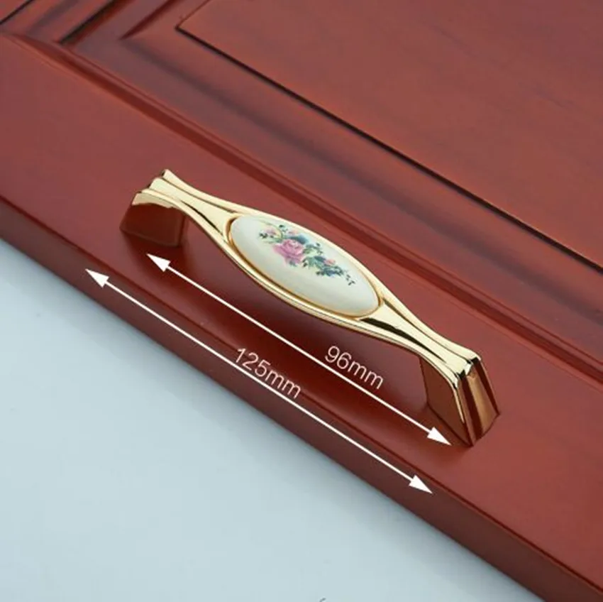 96 мм 128 модный с принтом в деревенском стиле керамические ручки для винного шкафа