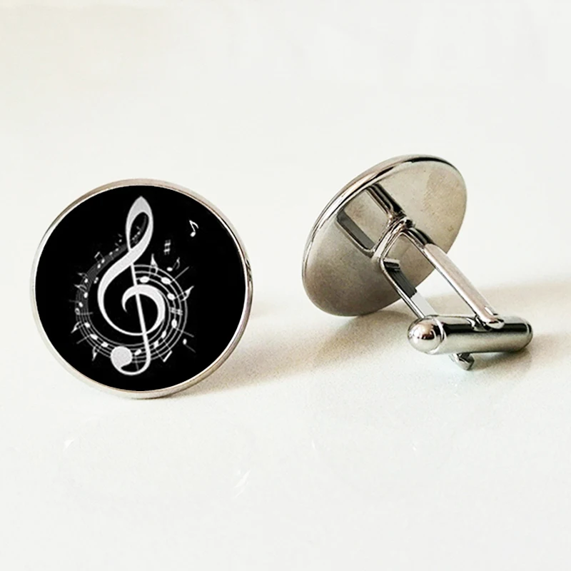 Брендовые винтажные запонки с музыкальными нотами очаровательные музыкальные