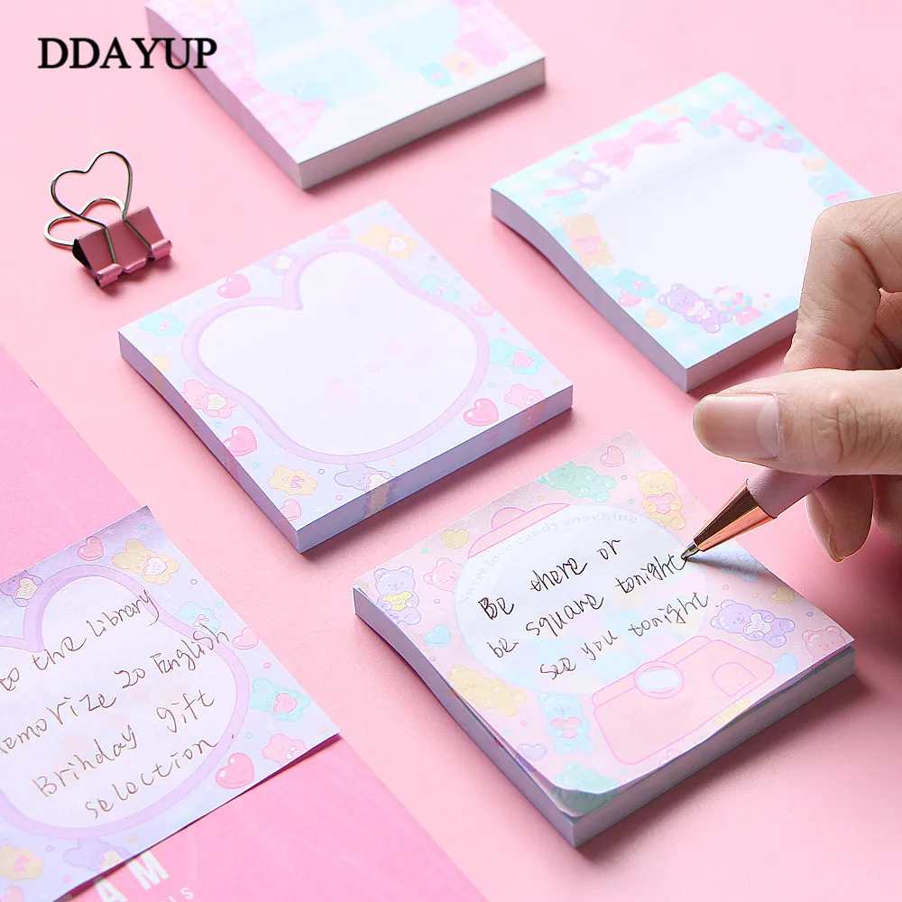 80 листов розовый милый конфетный блокнот для заметок липкий стикер этикетка Escolar