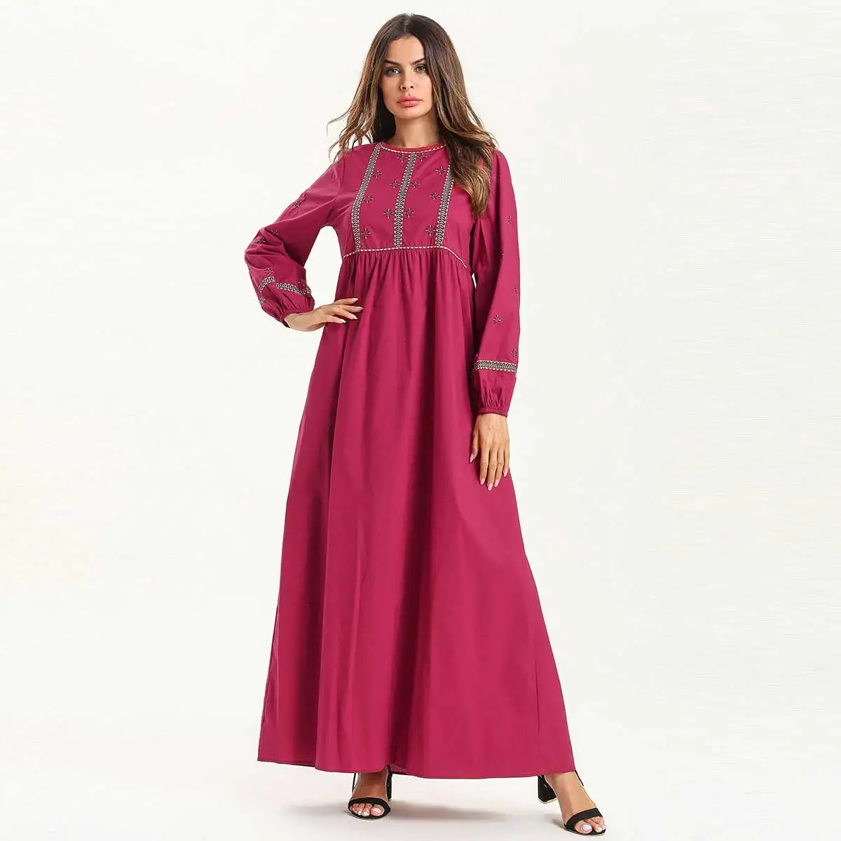 Женское длинное платье с вышивкой Кафтан большого размера плюс в арабском и