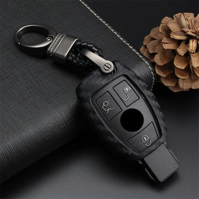 Safekey силиконовый чехол из углеродного волокна для автомобильного ключа Mercedes Benz