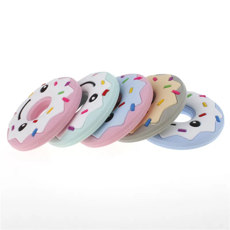2 шт. силиконовые игрушки для прорезывания зубов|donut pendant|baby pendantsilicone teether pendant |
